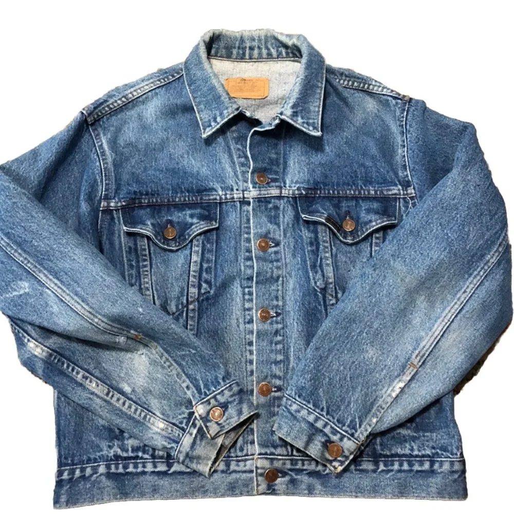 Vintage Distressed Sears Genuine Robucks Men’s Denim Trucker Jacket Size 42